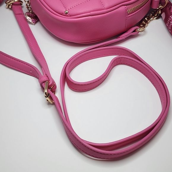 Juicy Couture Pink Quilted Heart Crossbody Bag NWT Gold Studs & JC Logo - Picture 10 of 10